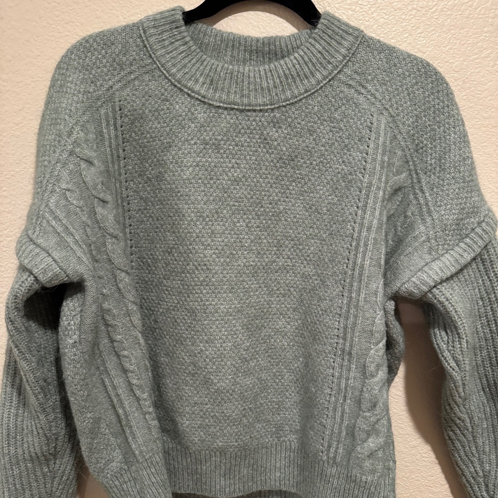 Madewell Green Sweater Chunky Knit Pull Over Alpaca Blend Small